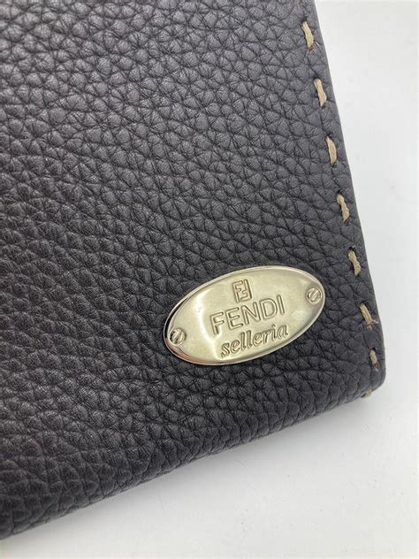 fendi selleria wallet brown|Fendi Selleria Leather Continental Wallet .